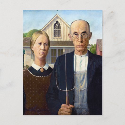Grant Woods American Gothic Postkarte (Vorderseite)