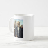 Grant Woods amerikanische Gotik Kaffeetasse (Vorderseite Links)