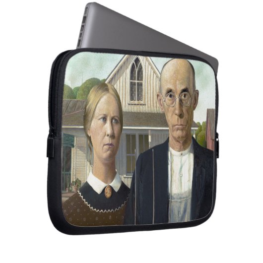 Grant Woods amerikanische Gotik Laptopschutzhülle (Vorne Rechts)