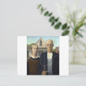 Grant Woods amerikanische Gotik Postkarte (Stehend Vorderseite)