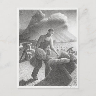 Grant Woods Approaching Storm (1940) berühmter Dru Postkarte