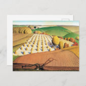 Grant Wood's Fall Plowing Postkarte (Vorne/Hinten)