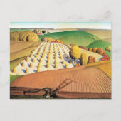 Grant Wood's Fall Plowing Postkarte (Vorderseite)