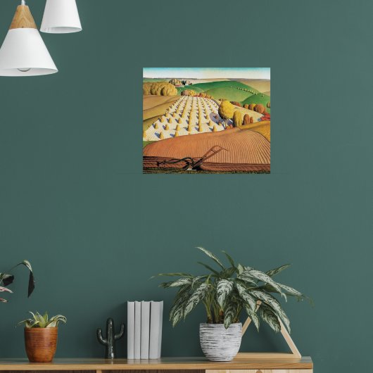 Grant Woods Herbstfurche Poster (Wohnzimmer 1)