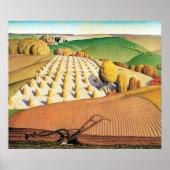 Grant Woods Herbstfurche Poster (Vorne)