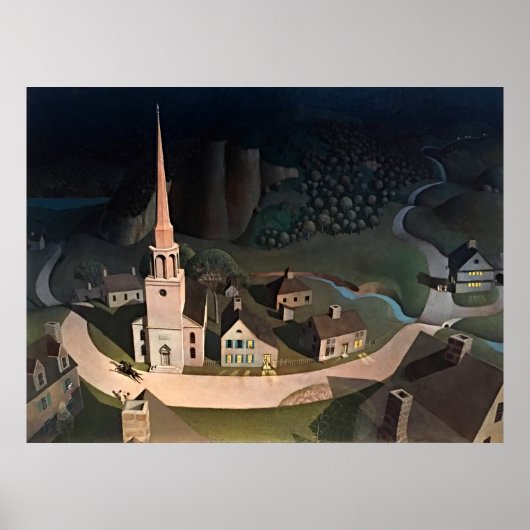 Grant Wood's The Midnight Ride of Paul Revere Poster (Vorne)