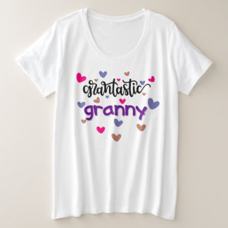 Grantastic Granny Heart Design Große Größe T-Shirt