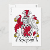 Grantham Familienwappen Postkarte (Vorne/Hinten)