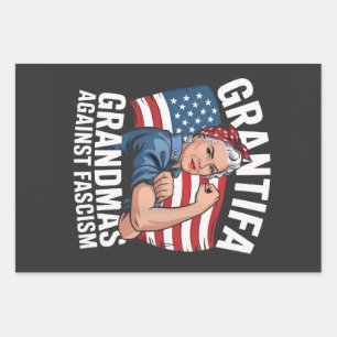 Grantifa Oma gegen Faschismus Kein König USA Geschenkpapier Set