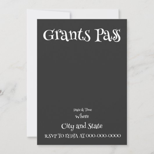 GRANTS PASS EINLADUNG (Vorderseite)