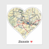 Grants Pass ODER Map Aufkleber (Blatt)