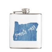 Grants Pass Oregon Wood Grain Flachmann (Vorderseite)