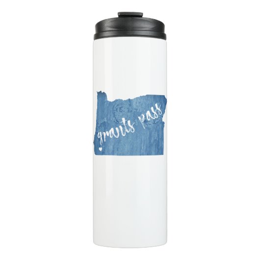 Grants Pass Oregon Wood Grain Thermosbecher (Vorderseite)