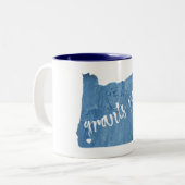 Grants Pass Oregon Wood Grain Zweifarbige Tasse (Vorderseite Links)