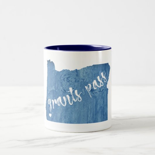 Grants Pass Oregon Wood Grain Zweifarbige Tasse (Mittel)