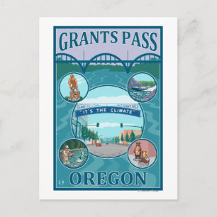 Grants Pass, OregonScenic Travel Poster Postkarte