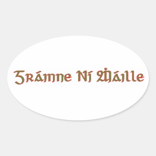 Granuaile Ovaler Aufkleber (Vorderseite)