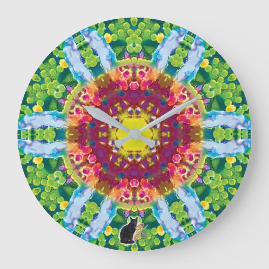 Granular Kaleidoskop Große Wanduhr (Vorderseite)