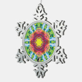 Granular Kaleidoskop Snowflake Ornament (Rechts)