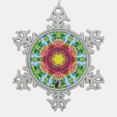 Granular Kaleidoskop Snowflake Ornament (Vorderseite)