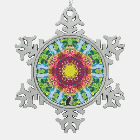 Granular Kaleidoskop Snowflake Ornament (Vorderseite)