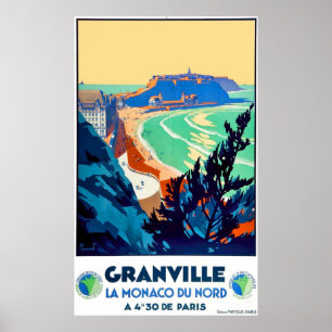 Granville,Frankreich, Monaco des Nordens, vintage Poster