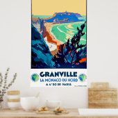 Granville, Frankreich, Monaco im Norden, Vintag Poster (Küche)