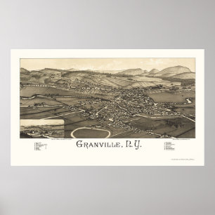 Granville, NY panoramische Karte - 1886 Poster