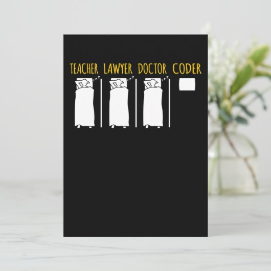 Grap des IT-Coding-Programmierers für PCs Dankeskarte (Stehend Vorderseite)