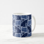 Grap für den indigo-dyed Effect überprüft Patchwor Kaffeetasse (VorderseiteRechts)