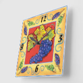 Grape Cluster wall clock Quadratische Wanduhr (Winkel)