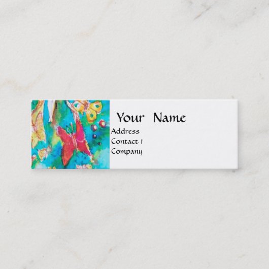 GRAPE FAIRY TALE Blume Schmetterlinge Mini Visitenkarte (Vorderseite)