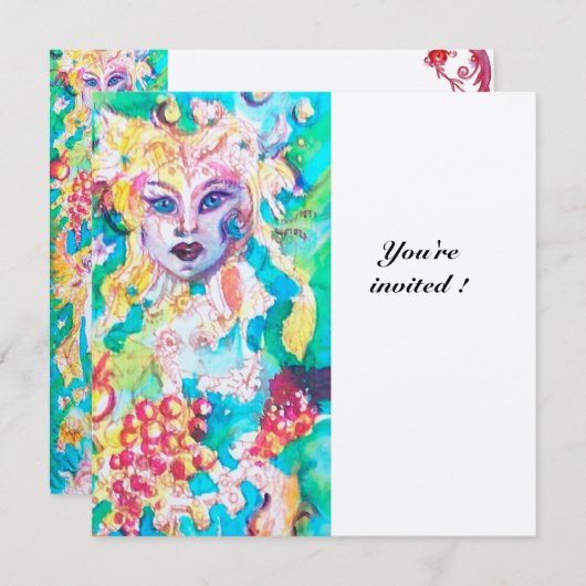 GRAPE FAIRY TALE metallischer Champagner Einladung (Vorne/Hinten)