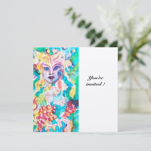 GRAPE FAIRY TALE metallischer Champagner Einladung (Stehend Vorderseite)