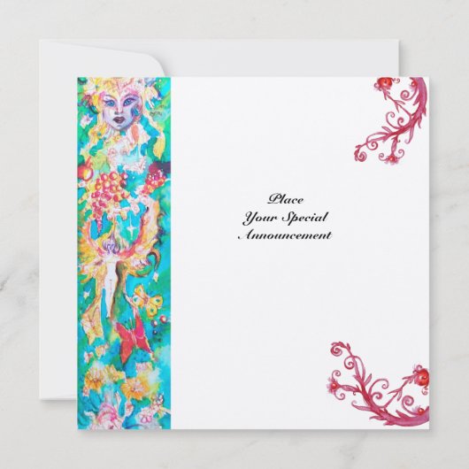 GRAPE FAIRY TALE metallischer Champagner Einladung (Rückseite)