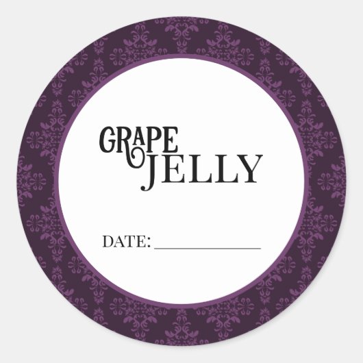 Grape Jelly Canning Lid Labels Runder Aufkleber (Vorderseite)