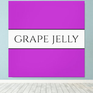 GRAPE JELLY Text Fun Helle Lila Streifen Leinwanddruck