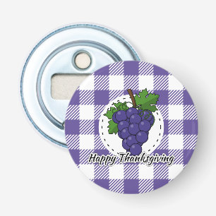 Grape on Violet Plaid - Happy Thanksgiving Flaschenöffner