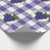 Grape on Violet Plaid - Happy Thanksgiving Geschenkpapier (Ecke)
