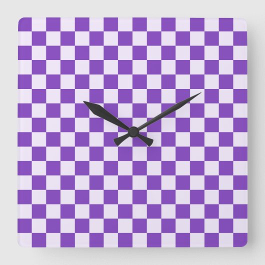 Grape soda checkerboard pattern quadratische wanduhr (Vorderseite)
