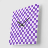 Grape soda checkerboard pattern quadratische wanduhr (Winkel)