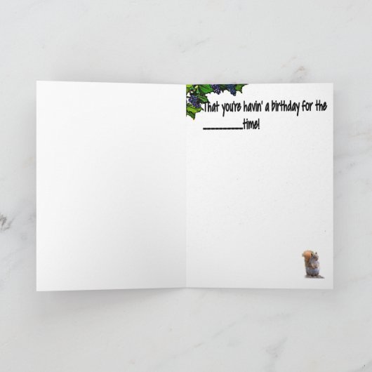 GRAPE VINE BIRTHDAY KARTE (Innenseite)