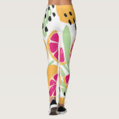 Grapefruit & Blätter: Tropisch Vintag Leggings (Rückseite)