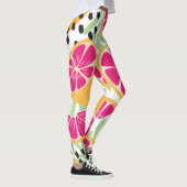 Grapefruit & Blätter: Tropisch Vintag Leggings (Rechts)