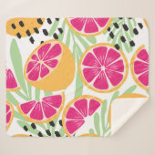 Grapefruit & Blätter: Tropisch Vintag Sherpadecke (Vorderseite (Horizontal))