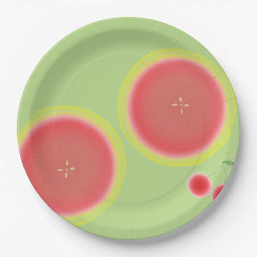 Grapefruit & Cherries Paper Tellers Frucht Teller (Vorderseite)