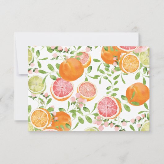 Grapefruit Citrus Brautparty Danke Karte (Rückseite)