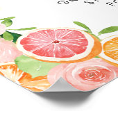 Grapefruit Citrus Brautparty Foto Stand-Zeichen Poster (Ecke)