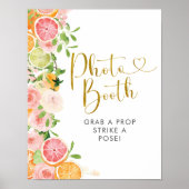 Grapefruit Citrus Brautparty Foto Stand-Zeichen Poster (Vorne)