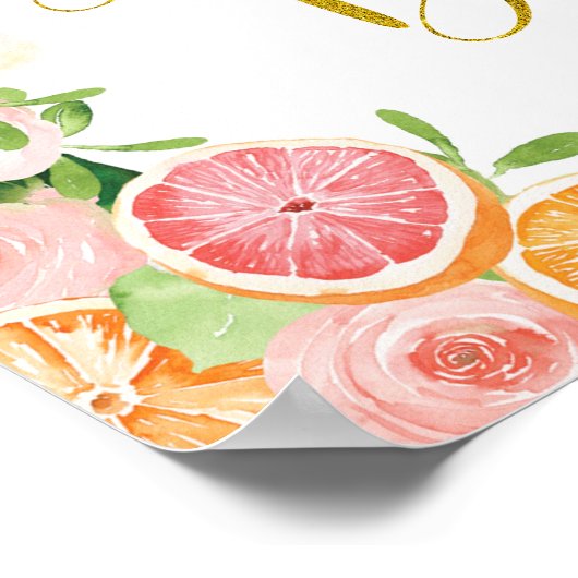 Grapefruit Citrus Brautparty Gästebuch (Ecke)